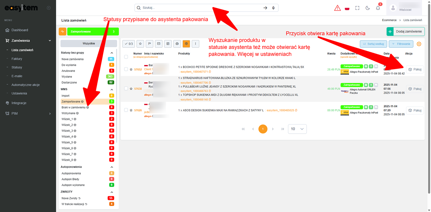 Nie spakujesz złego towaru przez przypadek. System pilnuje każdej pozycji.